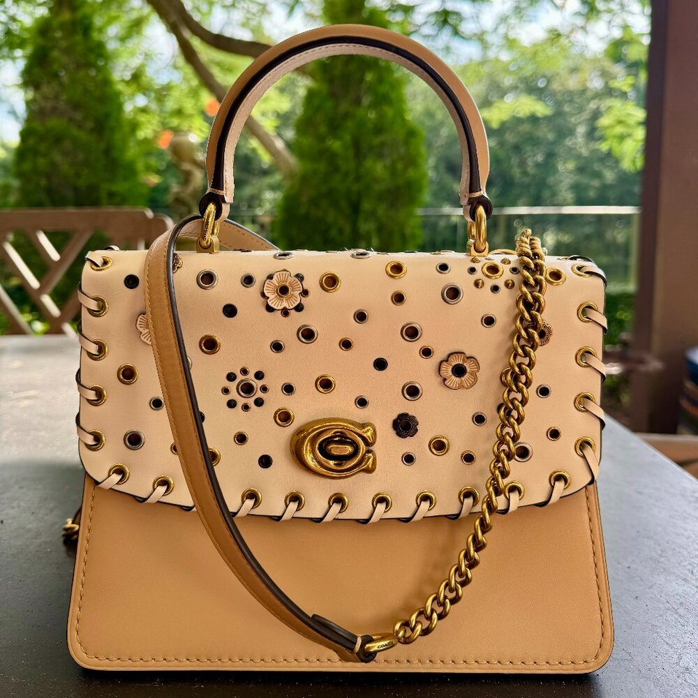 Authentic Beige Coach Cross-Body Purse
